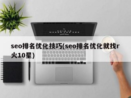 seo排名优化技巧(seo排名优化就找r火10星)