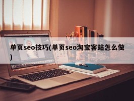 单页seo技巧(单页seo淘宝客站怎么做)