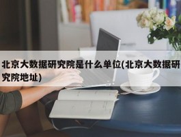 北京大数据研究院是什么单位(北京大数据研究院地址)