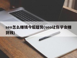 seo怎么赚钱今后趋势(seo让你学会赚到钱)