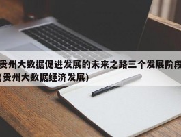 贵州大数据促进发展的未来之路三个发展阶段(贵州大数据经济发展)