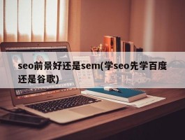 seo前景好还是sem(学seo先学百度还是谷歌)