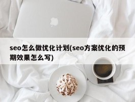 seo怎么做优化计划(seo方案优化的预期效果怎么写)